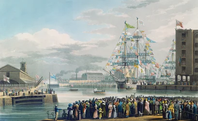 De Opening van St. Katharine Docks, zaterdag 25 oktober 1828